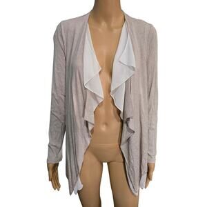 Pebble and Stone Layered Open Front Cardigan Small